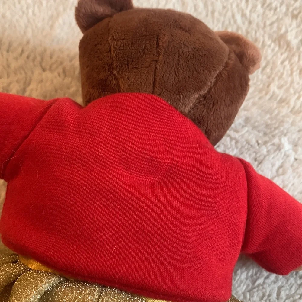 Starbucks 2018 Bearista Bear Gold Skirt Red Shirt Teddy Bear EUC